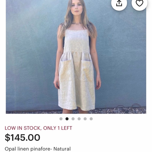 LoveToLoveYou Dresses & Skirts - Natural linen pinafore small handmade cottage crunchy adjustable straps